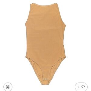 Topshop Tan Ribbed Sleeveless Bodysuit